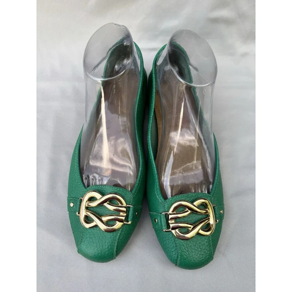 Aerosoles Big Bet Ballet Flats Shoes Women’s 9.5 M Pink Faux Leather Gold Buckle